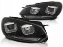 VW GOLF 6 08-13 LAMPY U-LED LIGHT DRL BLACK SEQ