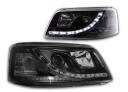 VW T5 03-09 Lampy przód DRL Black DAYLIGHT LED