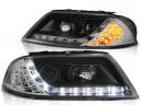 VW PASSAT B5 FL 00-05 Lampy przód Clear Black DAYLINE LED MIGACZ