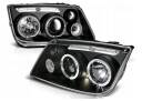 VW BORA 98-05 Lampy przód Clear Black Ringi