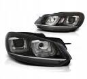 VW GOLF 6 08-13 LAMPY U-LED LIGHT DRL BLACK CHROME LINE