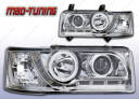 VW TRANSPORTER T4 90-03 Lampy przód Clear Chrom DAYLIGHT LED