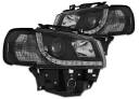 VW TRANSPORTER T4 96-03 Lampy przód Clear Black DAYLIGHT LED