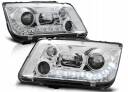 VW BORA 98-05 Lampy przód Clear Chrom DAYLINE LED