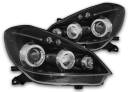 RENAULT CLIO 3 05-09 Lampy przód Black Ringi