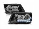 VW BORA 98-05 Lampy przód Clear Black DAYLINE LED