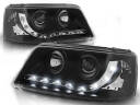 VW T5 03-09 Lampy przód Black DAYLIGHT LED 